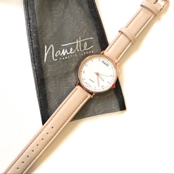 Nanette Lepore Accessories - Nanette Lepore vegan leather rose gold watch
